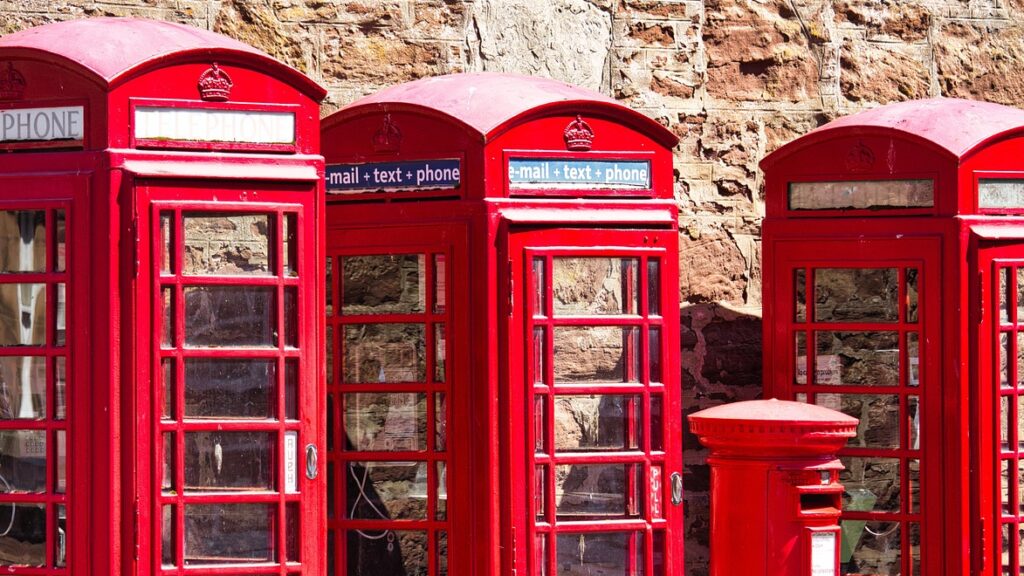 telephone booth, retro, british, red phone booth, communication