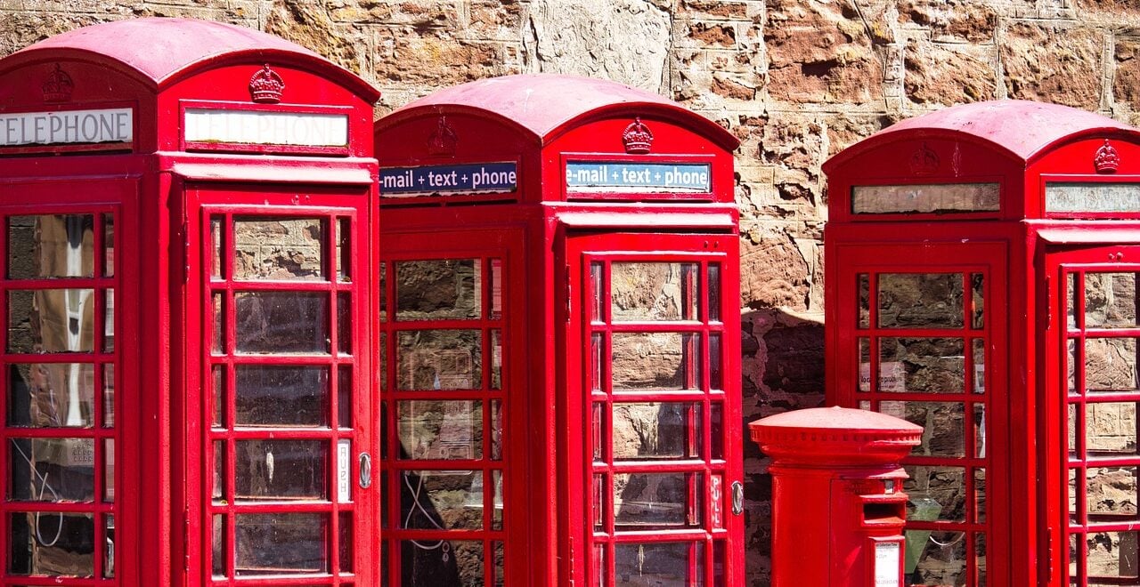 telephone booth, retro, british, red phone booth, communication