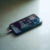 a cell phone with a charger