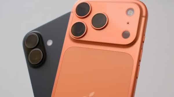 Two smartphones with distinctive camera lenses.