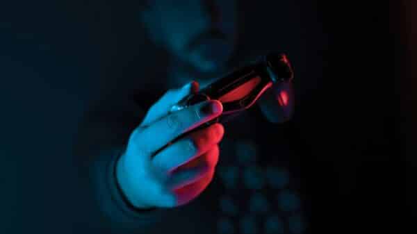 a person holding a microphone