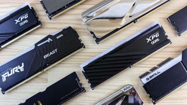 a bunch of different types of memory cards on a table