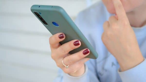a person holding a cell phone