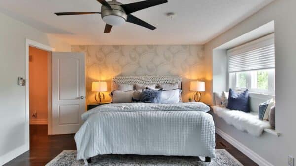 white bedspread